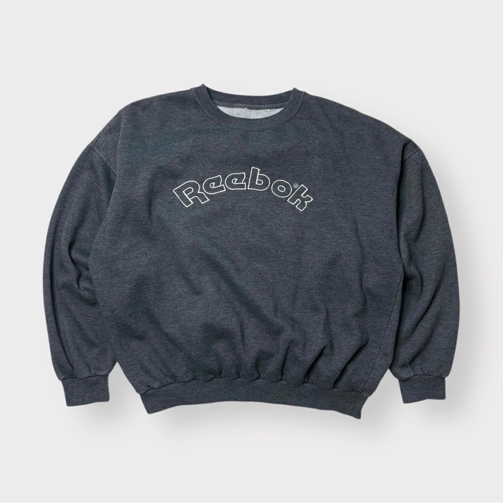 Vtg 90s Reebok Embroidered Logo Sweatshirt, Oversized Loose, Fleece Warm XL